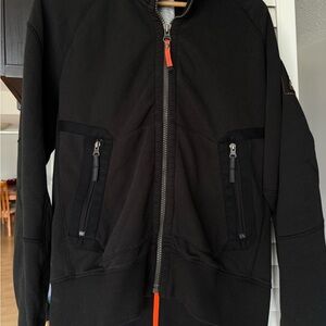 Parajumpers Black Bomber Jacket with Orange Accent